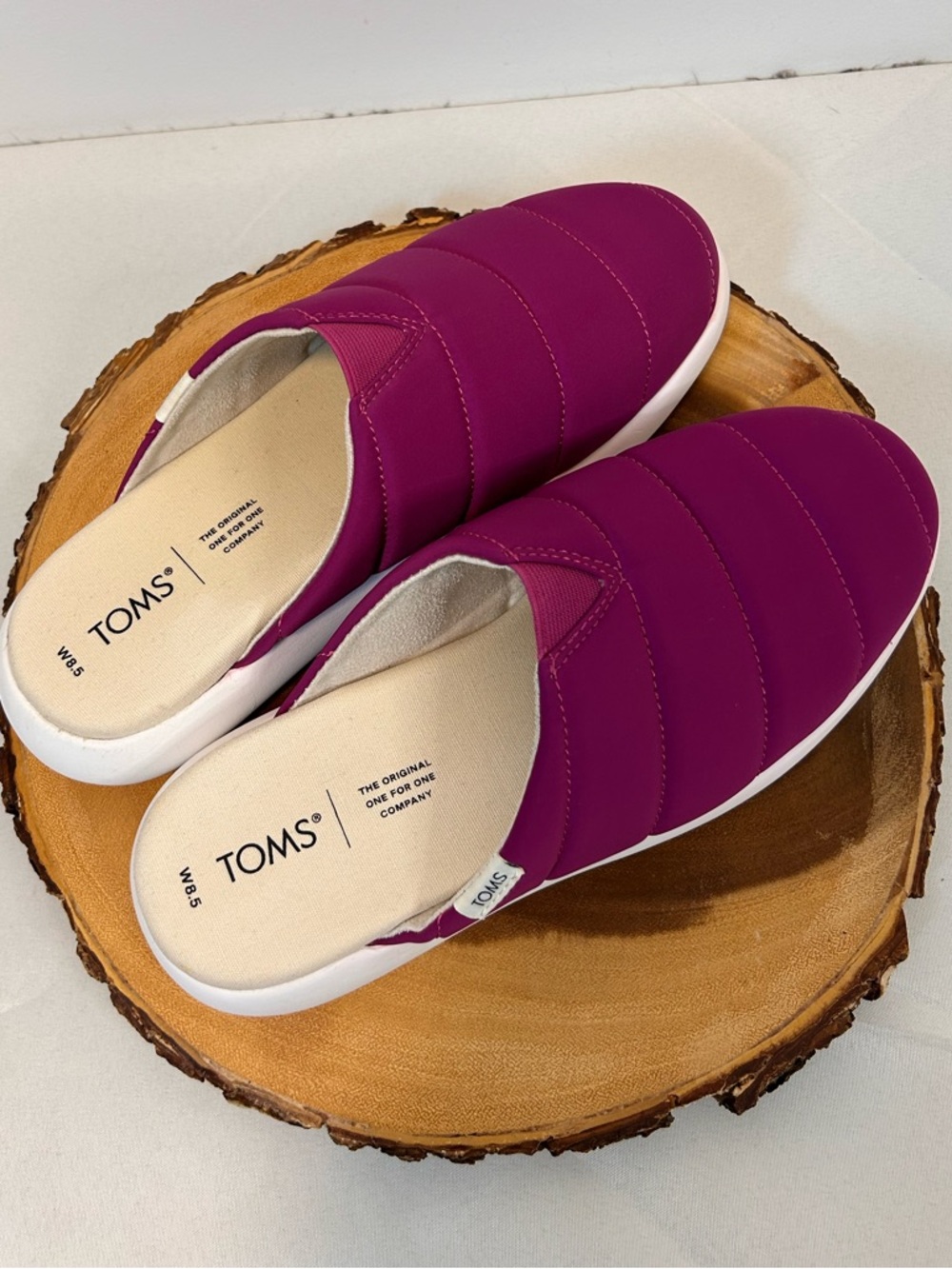 TOMS Alpargata Mallow Puff Mule shoes fuchsia color Women’s 8.5 - Picture 2 of 7